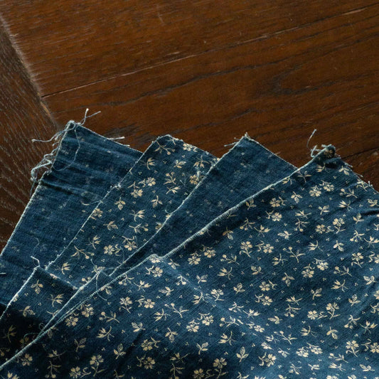 USA INDIGO CALICO BANDANA 1900'S VINTAGE