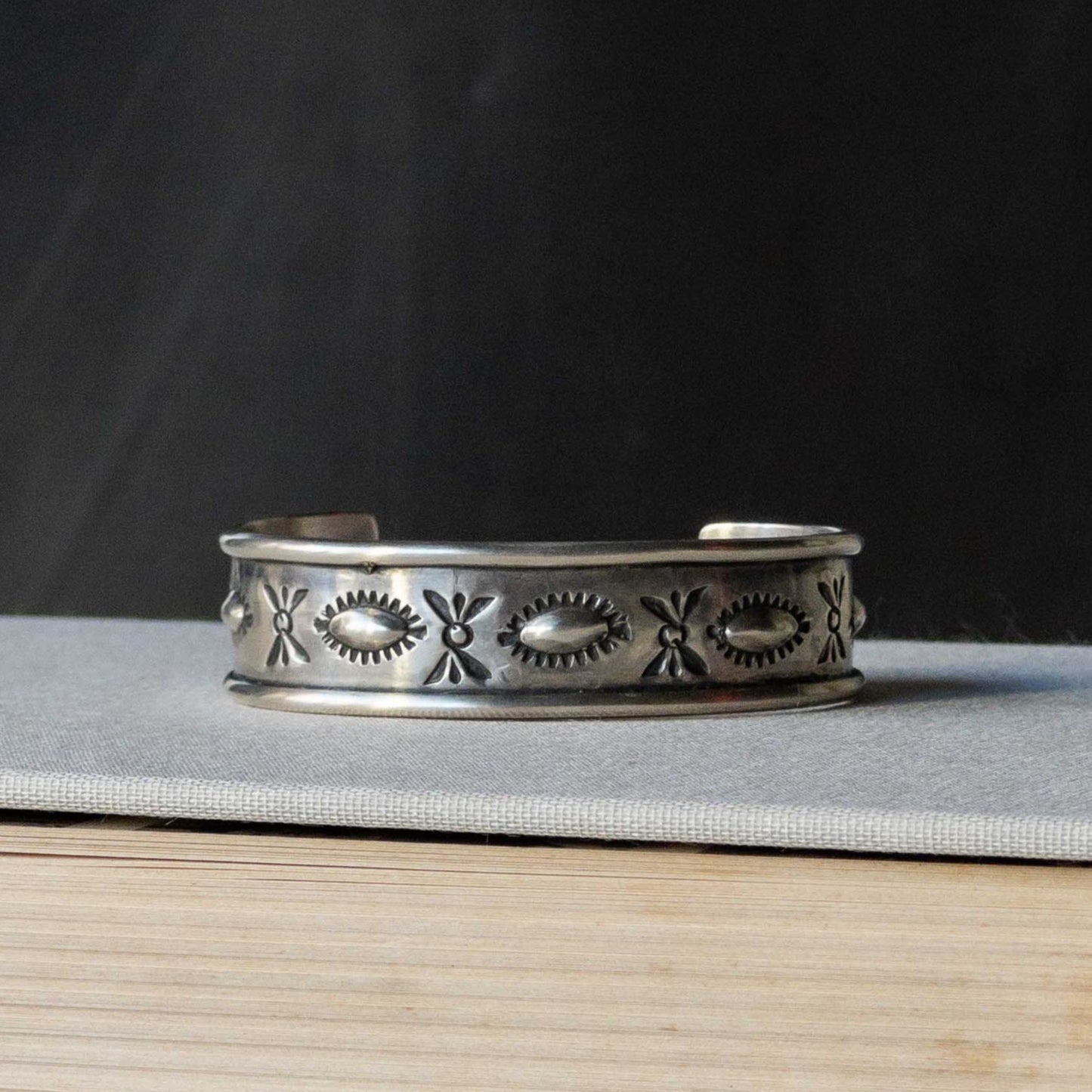 NAVAJO SILVER  BANGLE by GILBERT WILSON JR