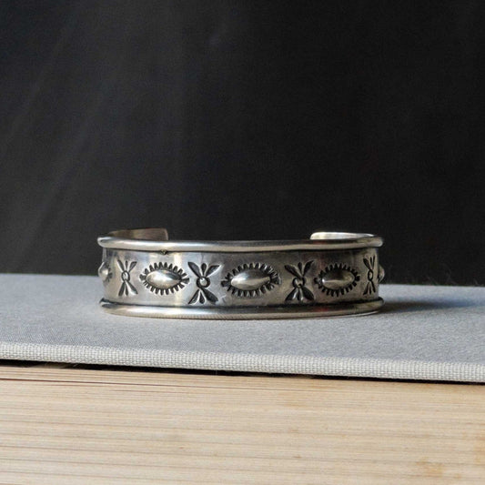 NAVAJO SILVER  BANGLE by GILBERT WILSON JR