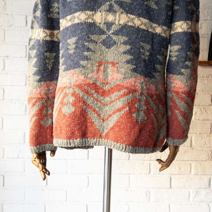 RALPH LAUREN KNIT NATIVE CARDIGAN 1990'S VINTAGE