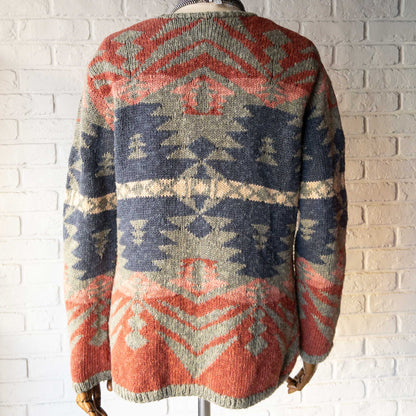 RALPH LAUREN KNIT NATIVE CARDIGAN 1990'S VINTAGE