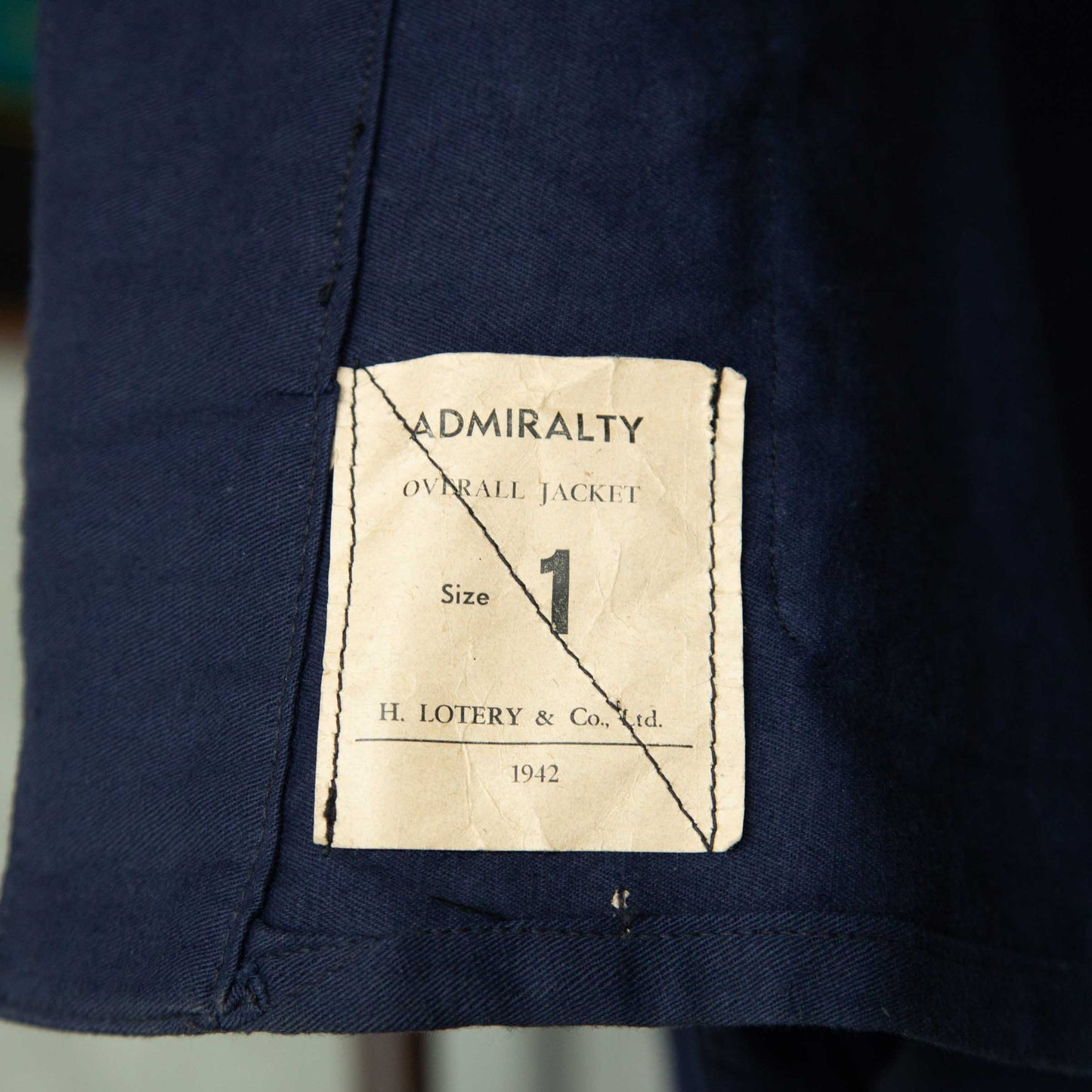 ROYAL NAVY ADMIRALTY OVERALL JACKET 1940'S DEAD STOCK
