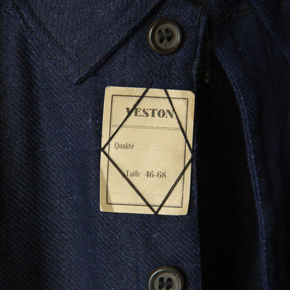 FRENCH INDIGO LINEN/COTTON WORK JACKET 1930'S DEAD STOCK
