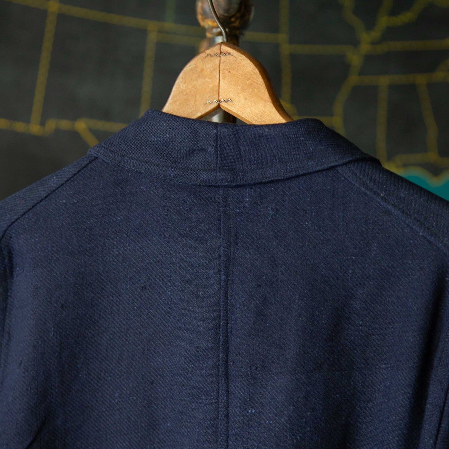 FRENCH INDIGO LINEN/COTTON WORK JACKET 1930'S DEAD STOCK