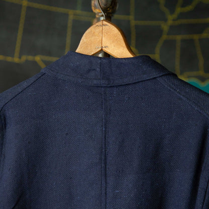 FRENCH INDIGO LINEN/COTTON WORK JACKET 1930'S DEAD STOCK
