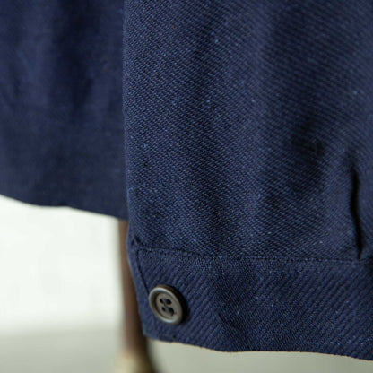FRENCH INDIGO LINEN/COTTON WORK JACKET 1930'S DEAD STOCK