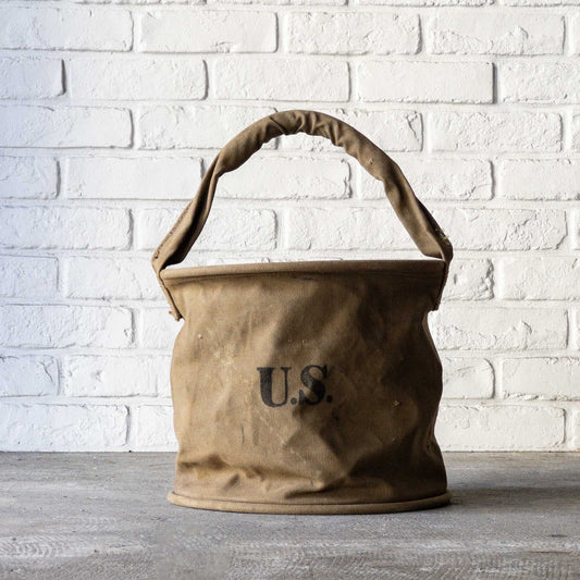 US ARMY WATER BUCKET 1940's VINTAGE