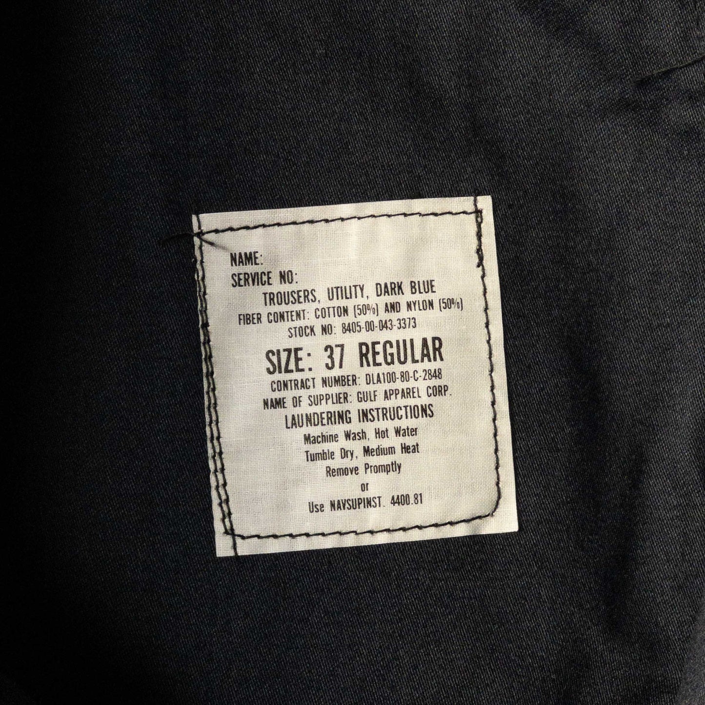 US NAVY UTILITY PANTS (37R) DEAD STOCK