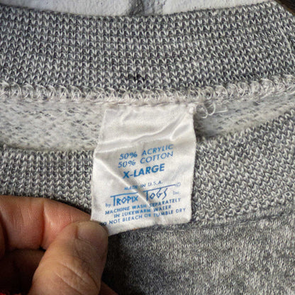 HEATHER GRAY ANIMAL VINTAGE SWEAT SHIRTS (XL) 1980's VINTAGE