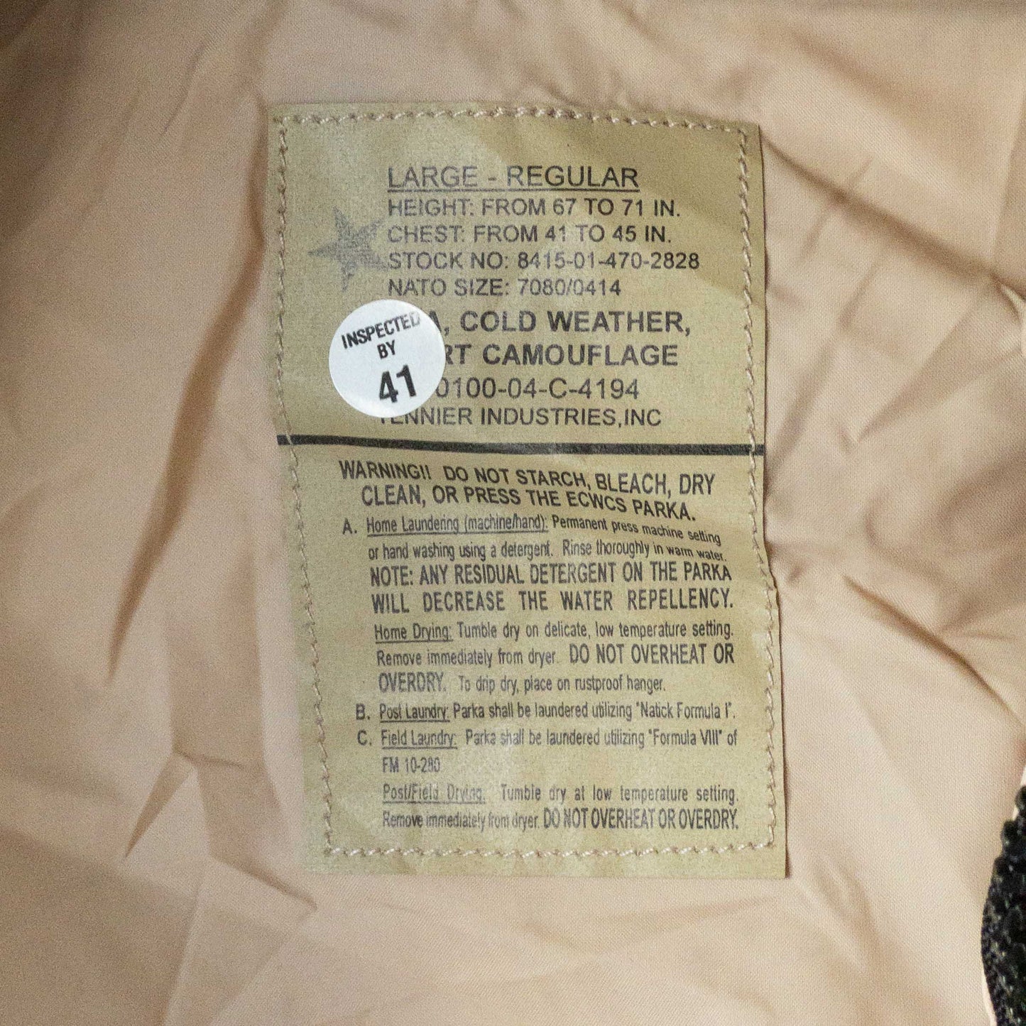 US ARMY ECWACS GEN1 GOATEX PARKA (LR) 00's DEAD STOCK