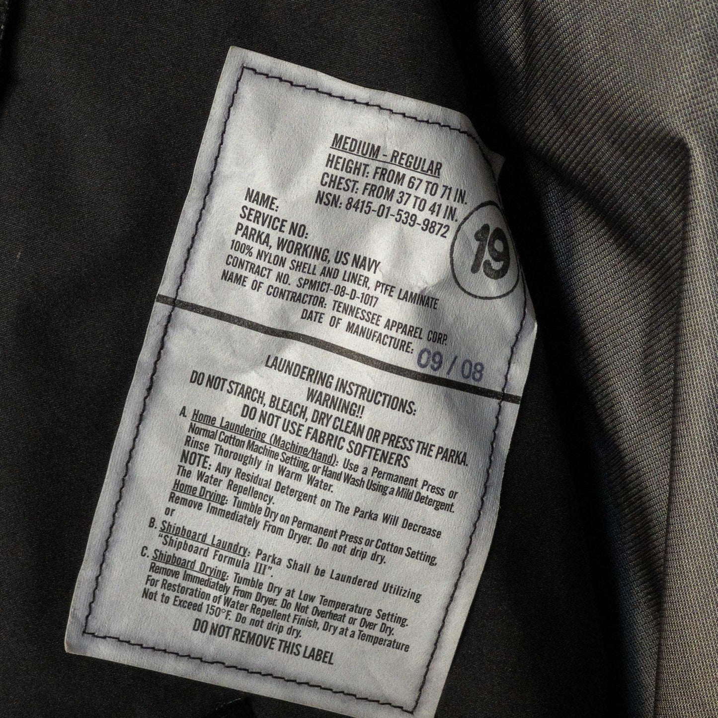 US NAVY GOATEX SHELL PARKA (MR) 00's DEAD STOCK