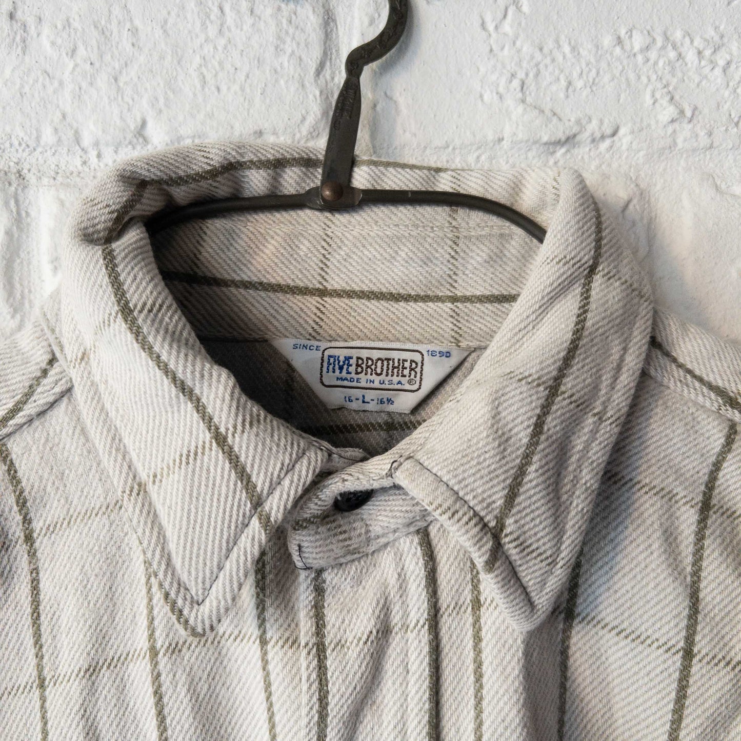 FIVE BROTHER HEAVY FLANNEL SHIRTS (16-L) 1960's VINTAGE