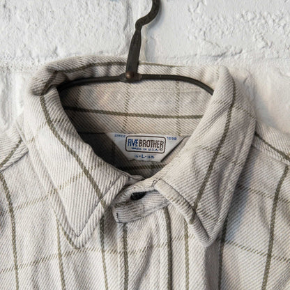 FIVE BROTHER HEAVY FLANNEL SHIRTS (16-L) 1960's VINTAGE