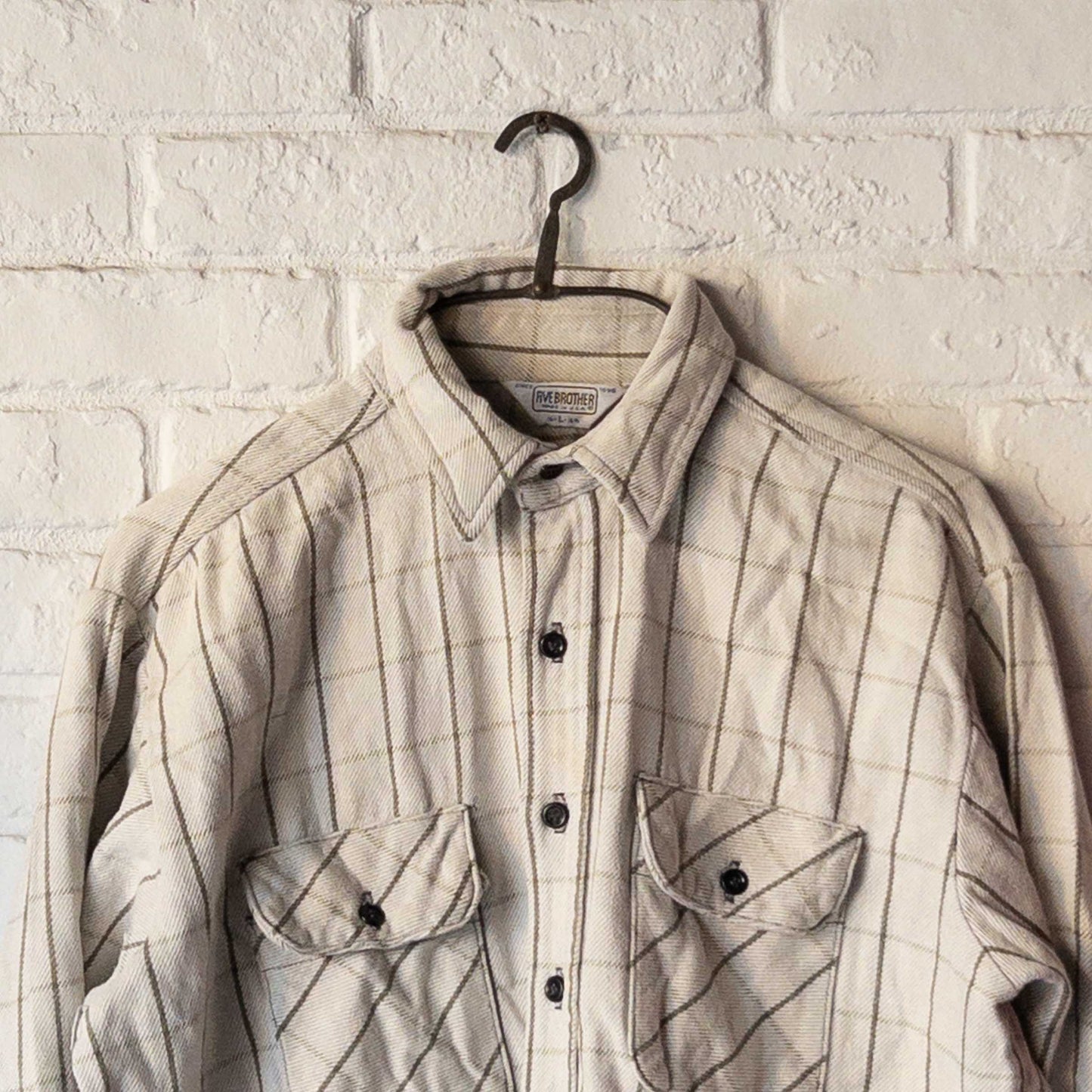 FIVE BROTHER HEAVY FLANNEL SHIRTS (16-L) 1960's VINTAGE