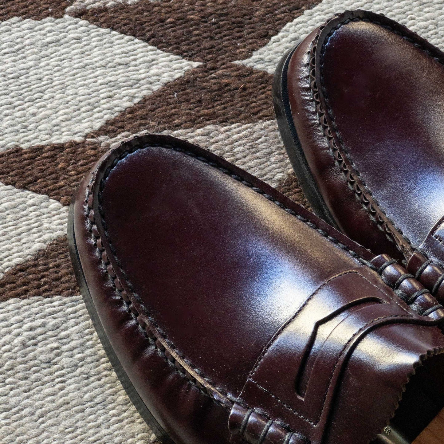 ”DEXTER” PENNY LOAFER SHOES 1980's DEAD STOCK BURGANDY