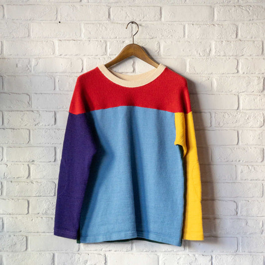 CRAZY FOOTBALL KNIT SWEATER 1940'S VINTAGE