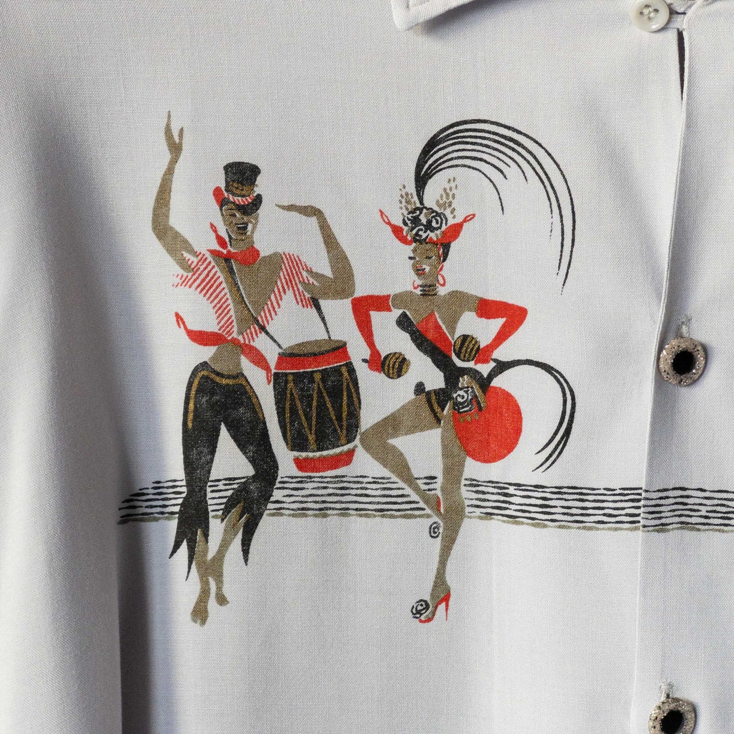 Tru Val CALYPSO RAYON LONGSLEEVE SHIRTS 1950'S VINTAGE