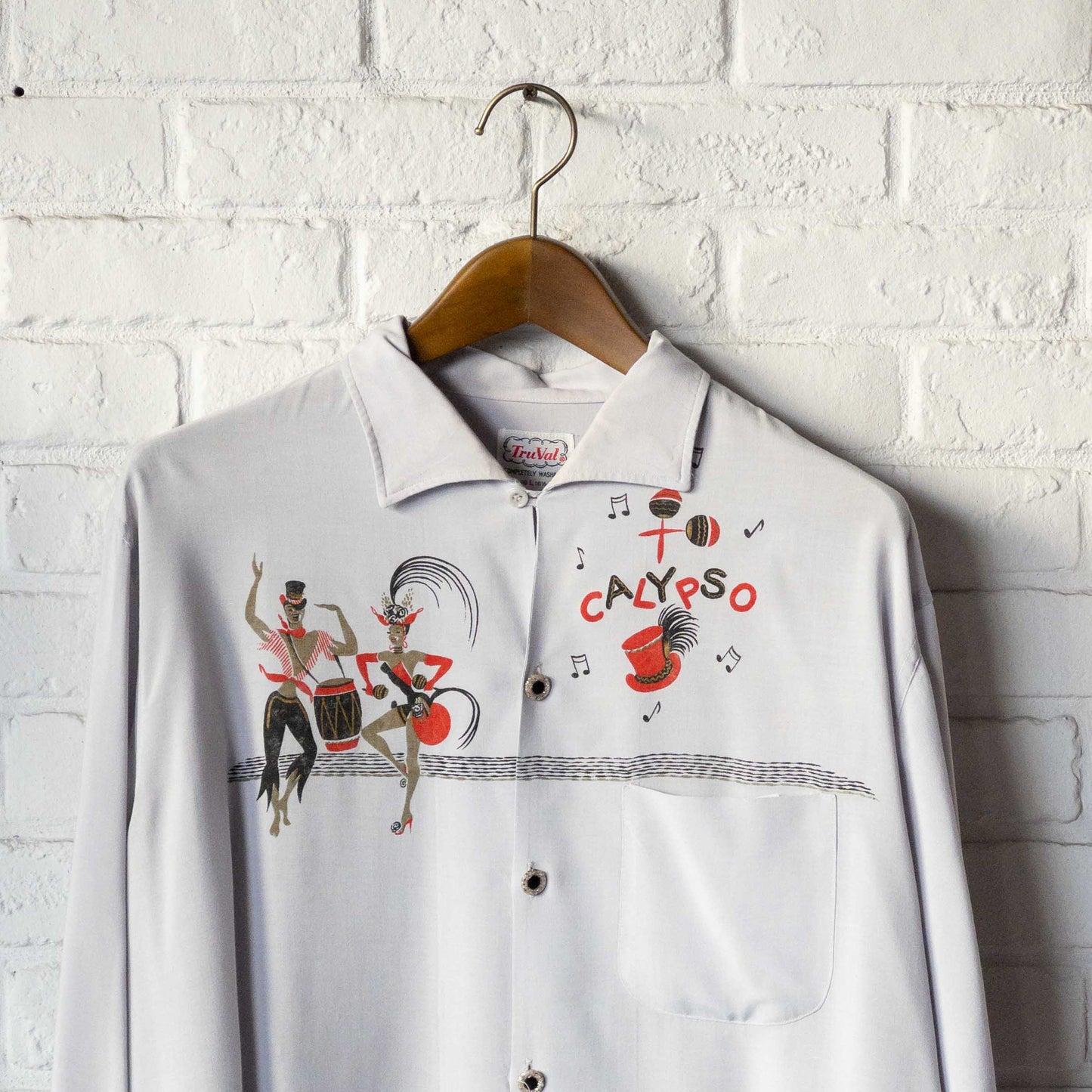 Tru Val CALYPSO RAYON LONGSLEEVE SHIRTS 1950'S VINTAGE