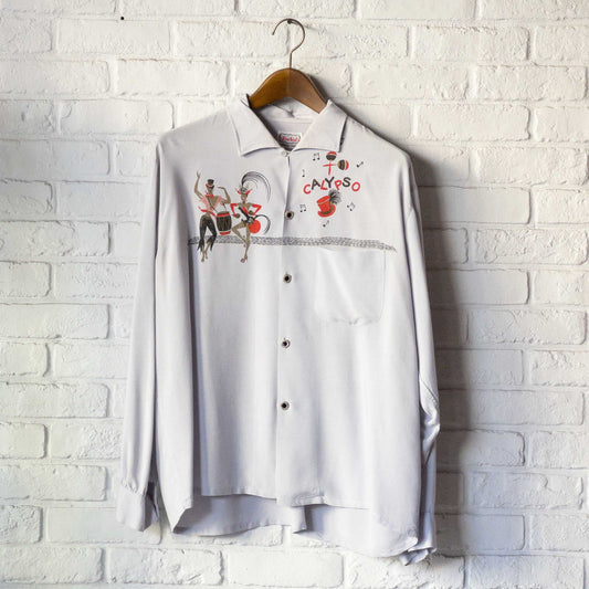 Tru Val CALYPSO RAYON LONGSLEEVE SHIRTS 1950'S VINTAGE