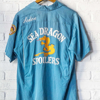 SEA DRAGON EMBROYDERY BOWLING SHIRTS 1960'S VINTAGE