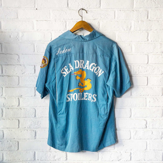 SEA DRAGON EMBROYDERY BOWLING SHIRTS 1960'S VINTAGE
