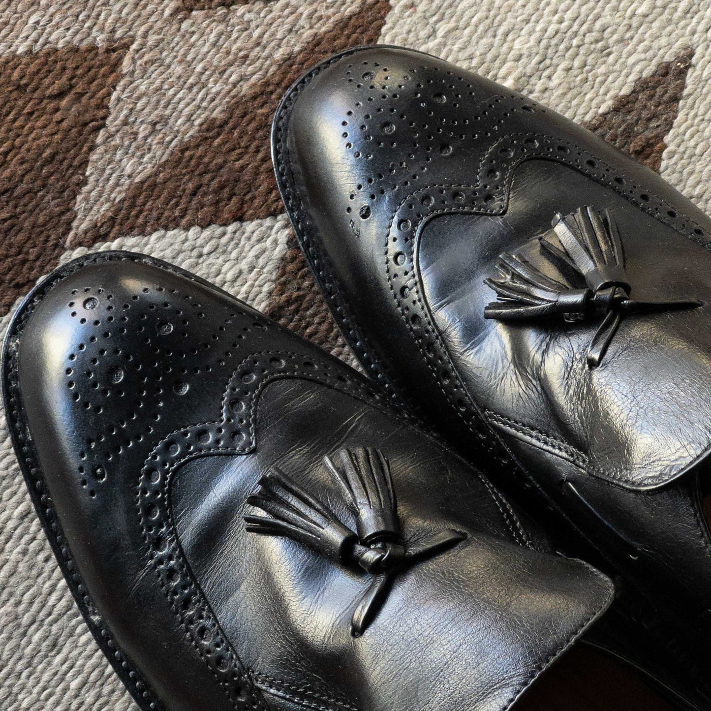 ”FREEMAN” TASSEL WING TIP  SHOES 1970's DEAD STOCK