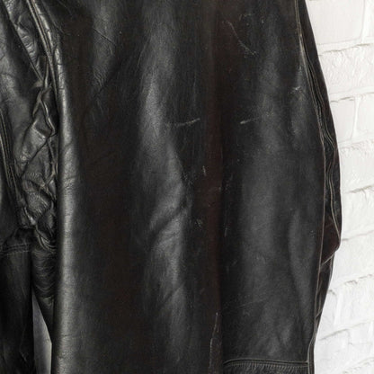 SCHOTT CAFE RACER LEATHER JACKET (42) 1970'S VINTAGE