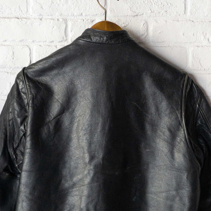 SCHOTT CAFE RACER LEATHER JACKET (42) 1970'S VINTAGE