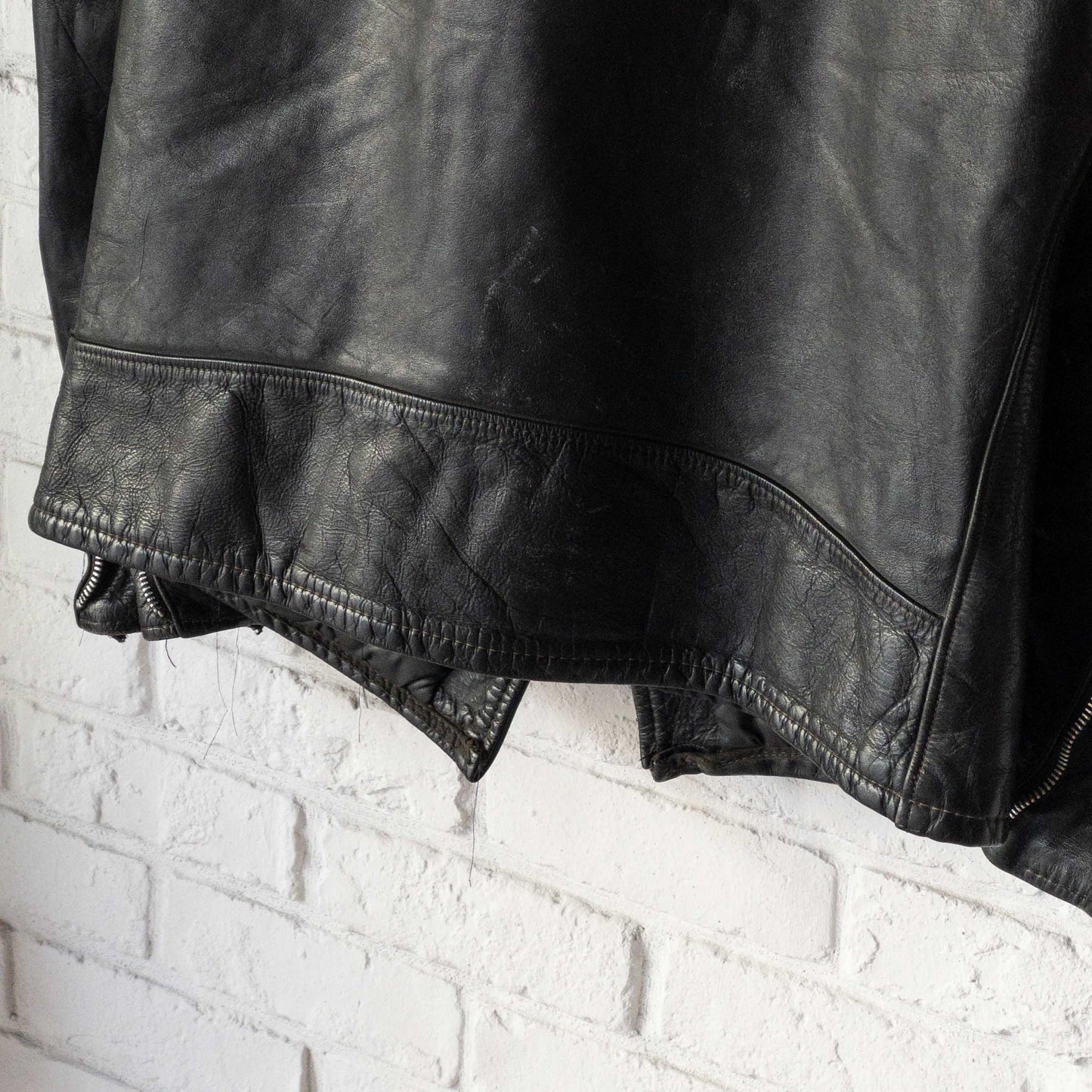 SCHOTT CAFE RACER LEATHER JACKET (42) 1970'S VINTAGE