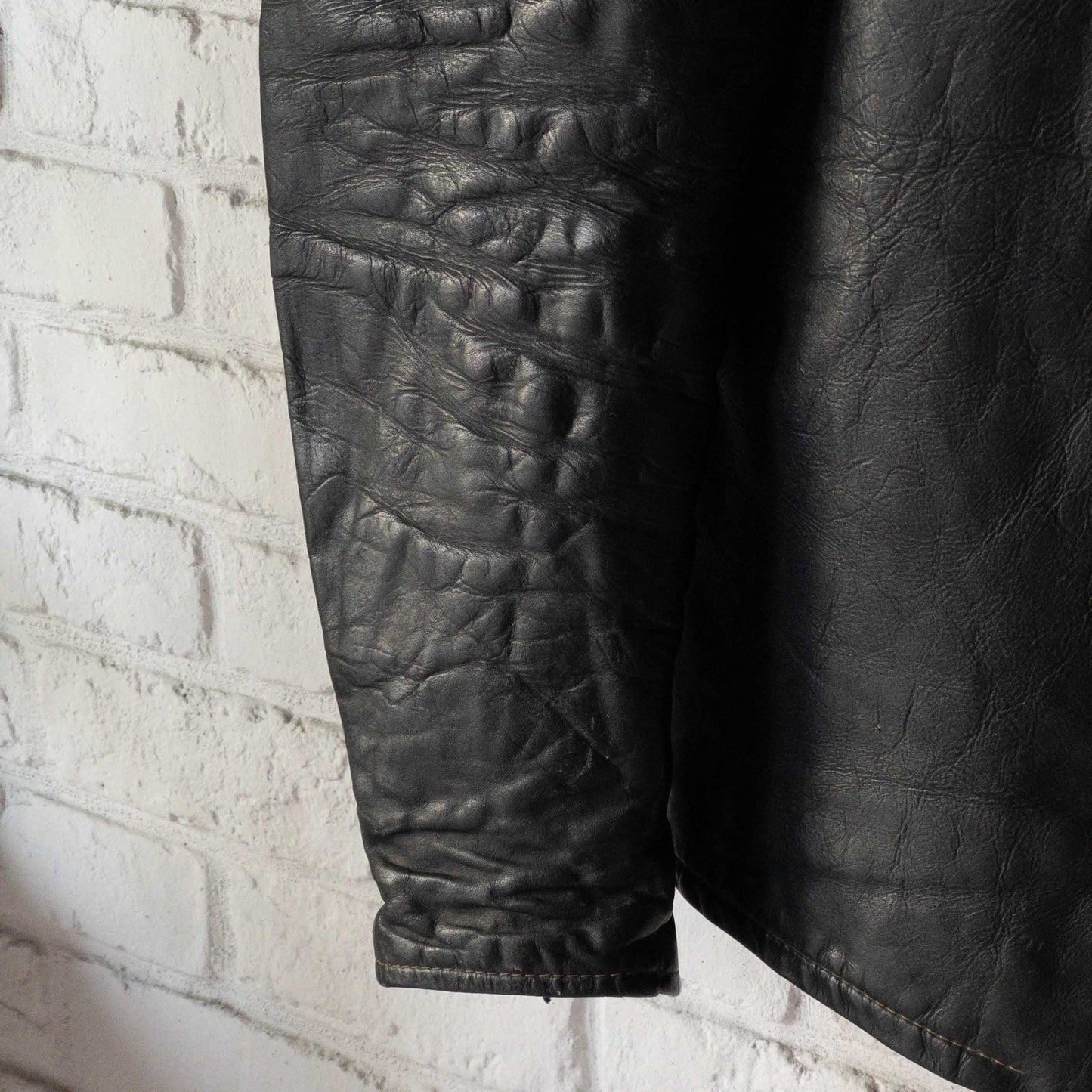 SCHOTT CAFE RACER LEATHER JACKET (42) 1970'S VINTAGE