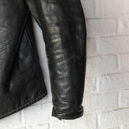 SCHOTT CAFE RACER LEATHER JACKET (42) 1970'S VINTAGE