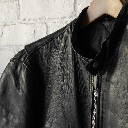 SCHOTT CAFE RACER LEATHER JACKET (42) 1970'S VINTAGE