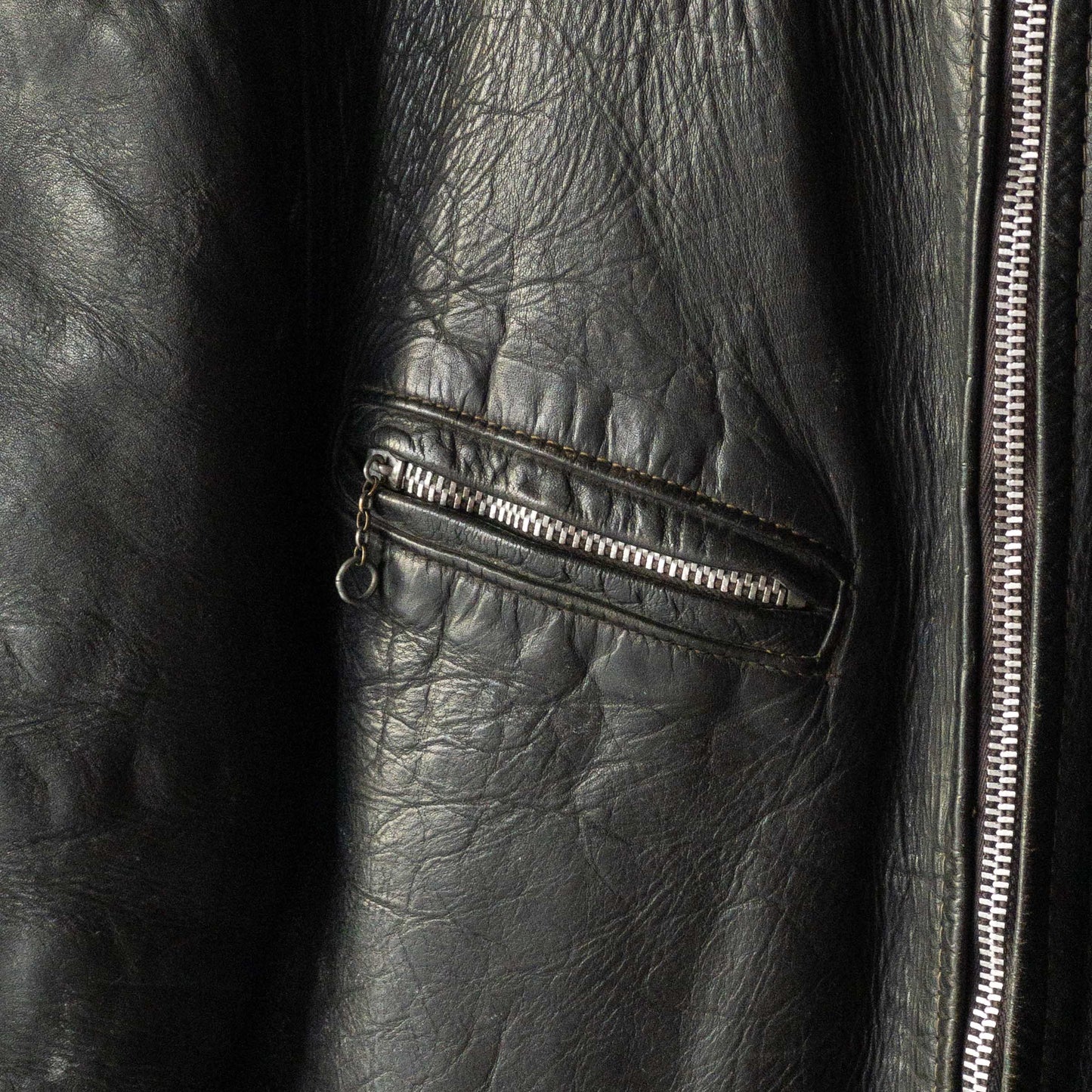 SCHOTT CAFE RACER LEATHER JACKET (42) 1970'S VINTAGE