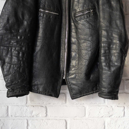 SCHOTT CAFE RACER LEATHER JACKET (42) 1970'S VINTAGE