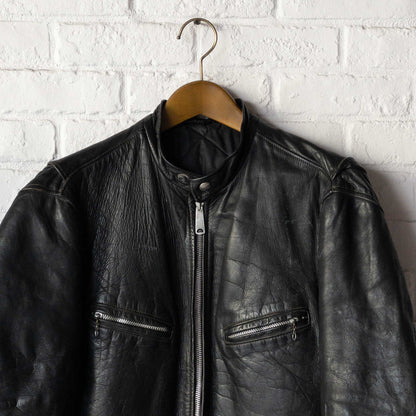 SCHOTT CAFE RACER LEATHER JACKET (42) 1970'S VINTAGE