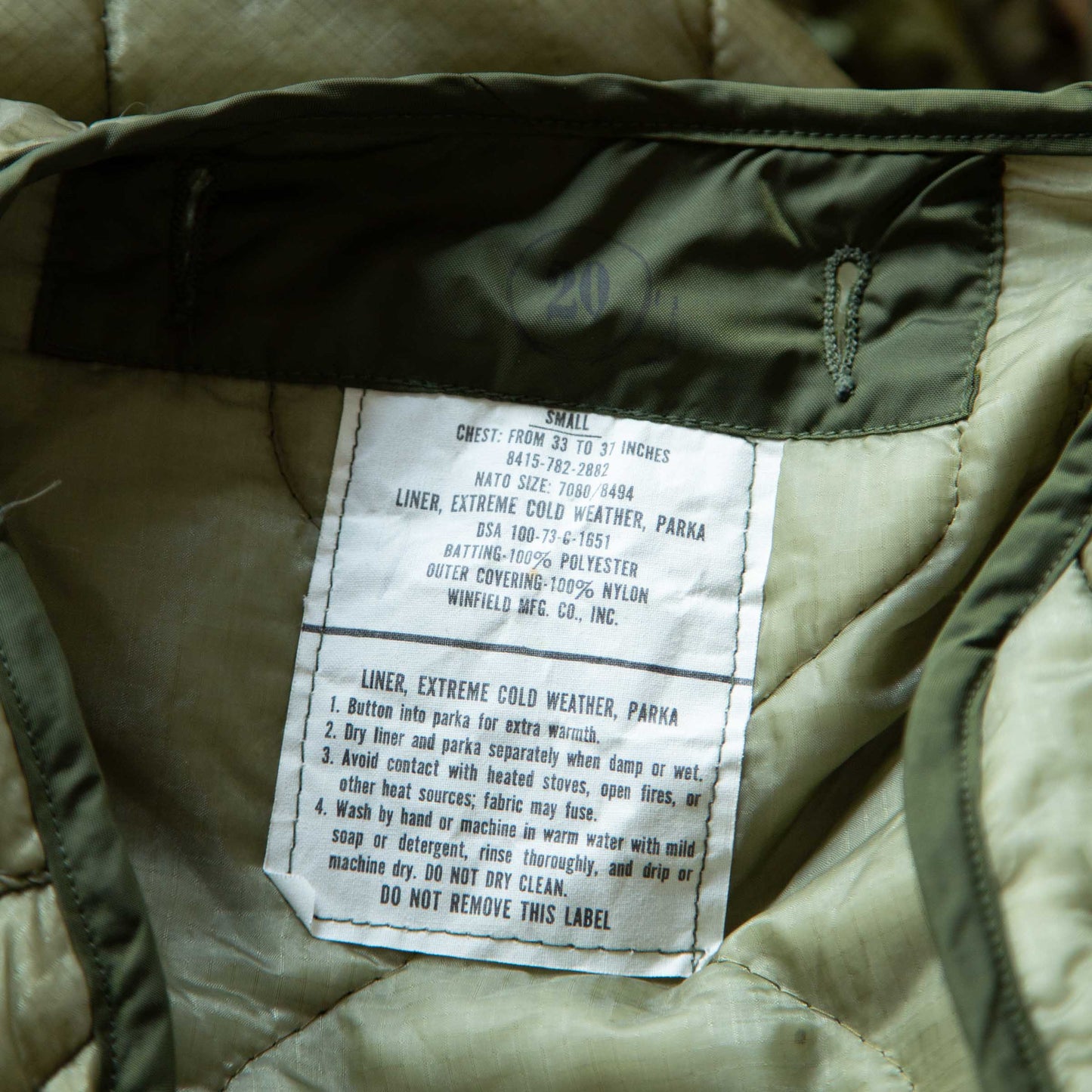 US ARMY M-65 FISH TAIL LINER '70~'85 DEAD STOCK