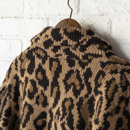 RALPH LAUREN KNIT LEOPARD SHAWL CARDIGAN 1990'S VINTAGE