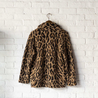 RALPH LAUREN KNIT LEOPARD SHAWL CARDIGAN 1990'S VINTAGE