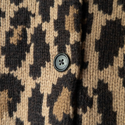 RALPH LAUREN KNIT LEOPARD SHAWL CARDIGAN 1990'S VINTAGE