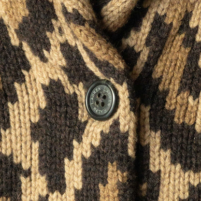 RALPH LAUREN KNIT LEOPARD SHAWL CARDIGAN 1990'S VINTAGE