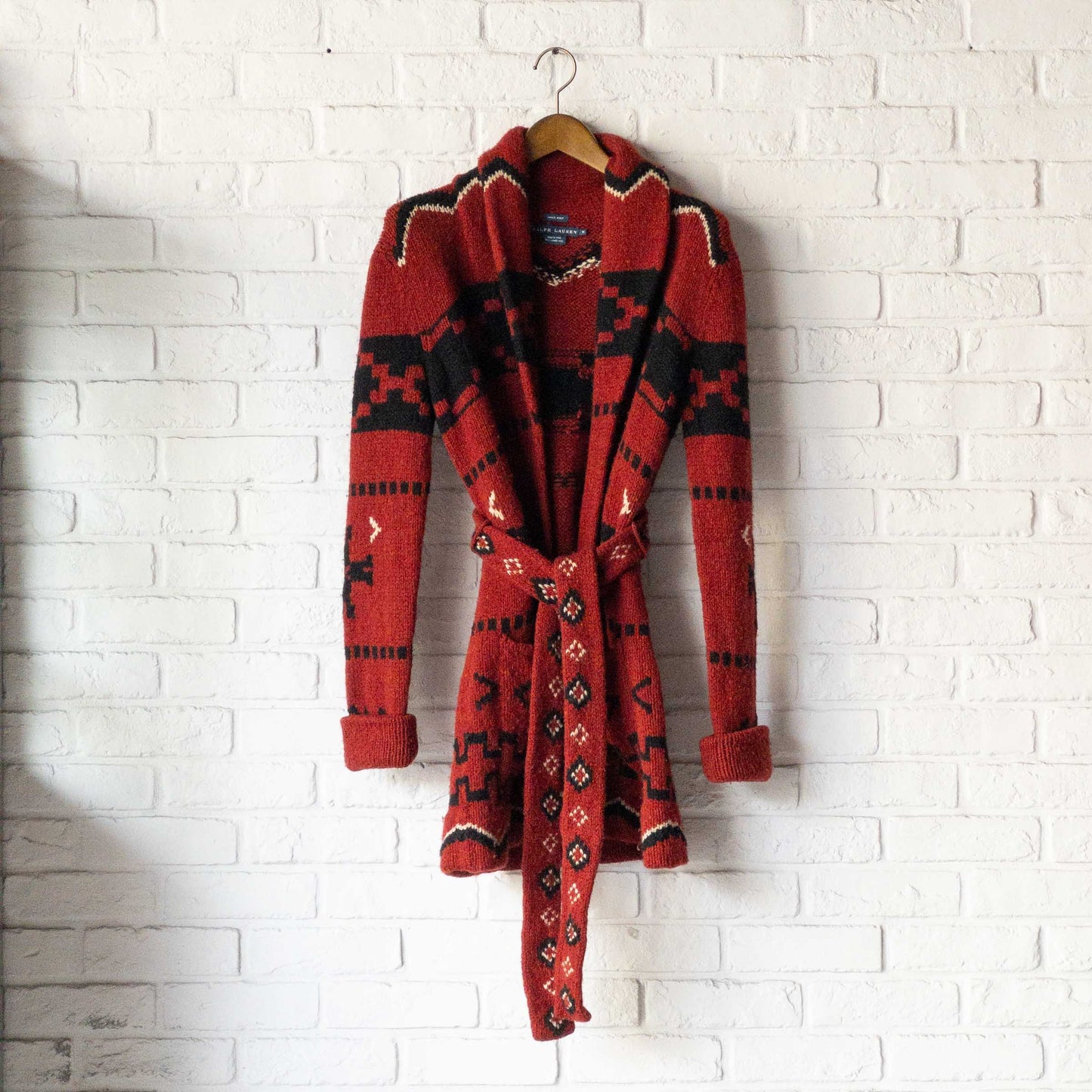 RALPH LAUREN LONG HAND KNIT CARDIGAN 1990'S VINTAGE