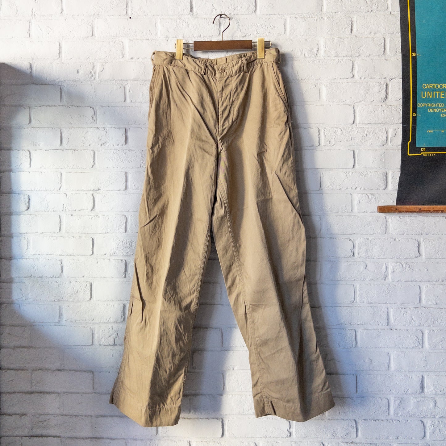 US ARMY M51 LIGHT WEIGHT CHINO TROUSERS PANTS 52'S ALMOST DEAD STOCK