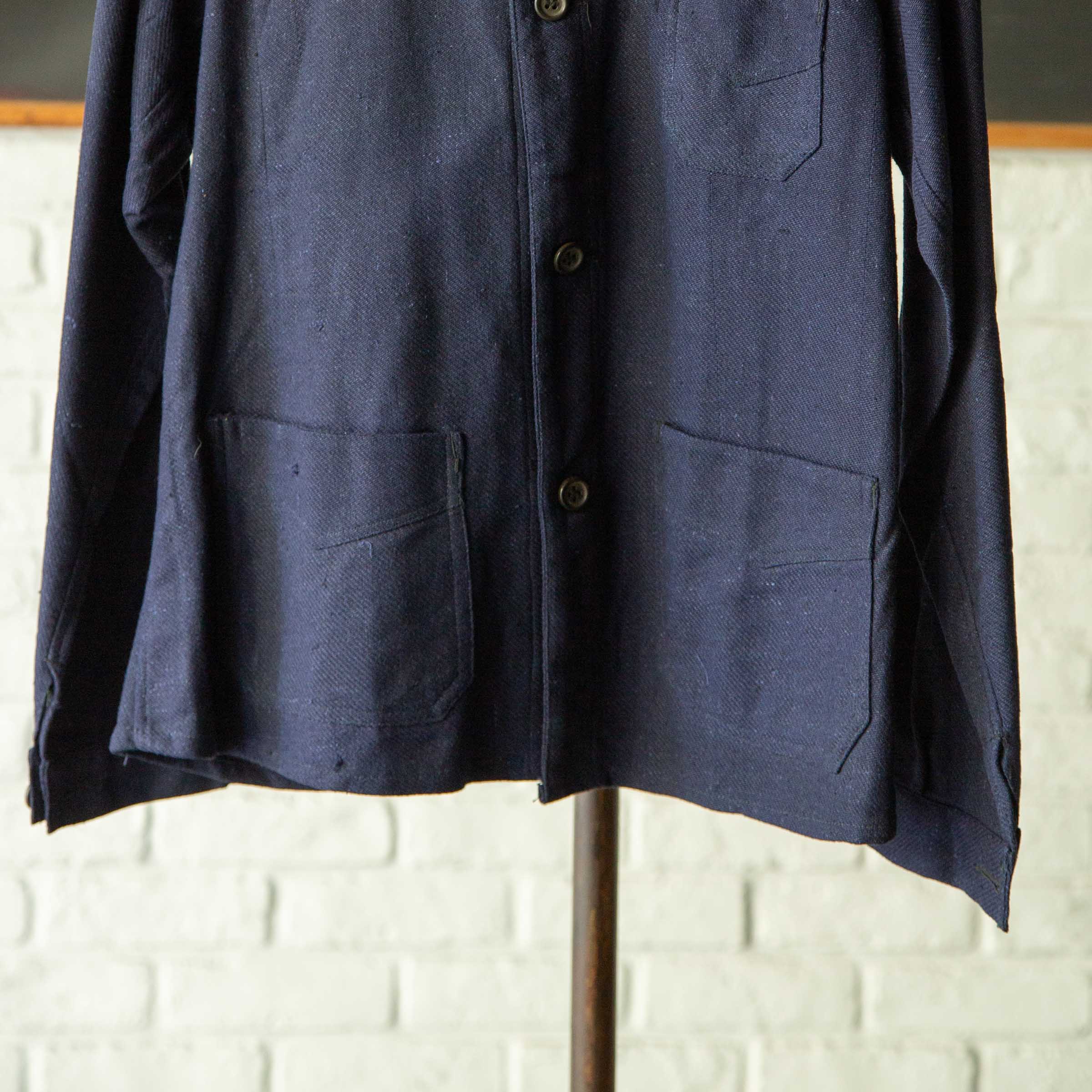 FRENCH INDIGO LINEN/COTTON WORK JACKET 1930'S DEAD STOCK – WANDERER