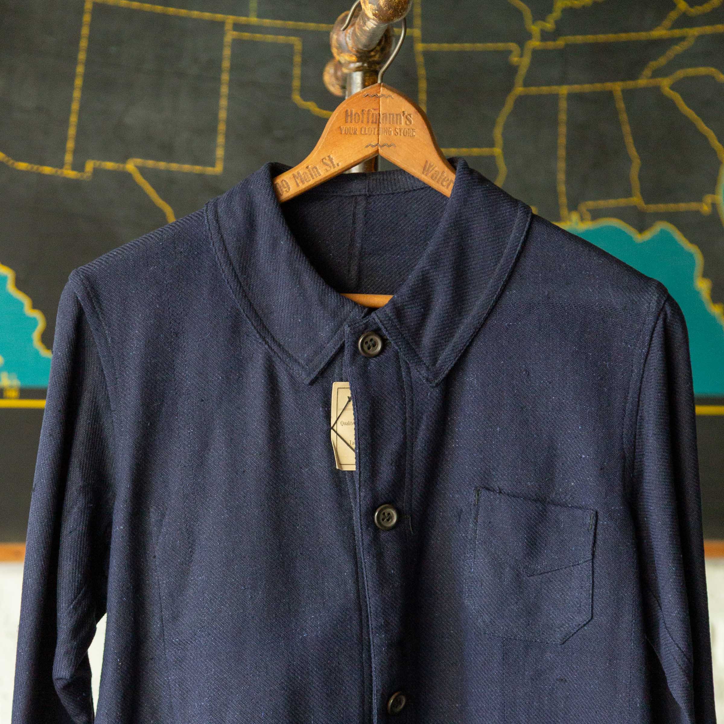 ジャケット・アウター 1920s french indigo linen work jacket 19th Century Antique French Indigo Linen Jacket – nestofmanure