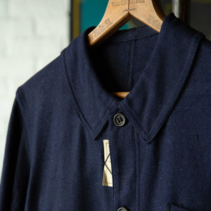 FRENCH INDIGO LINEN/COTTON WORK JACKET 1930'S DEAD STOCK