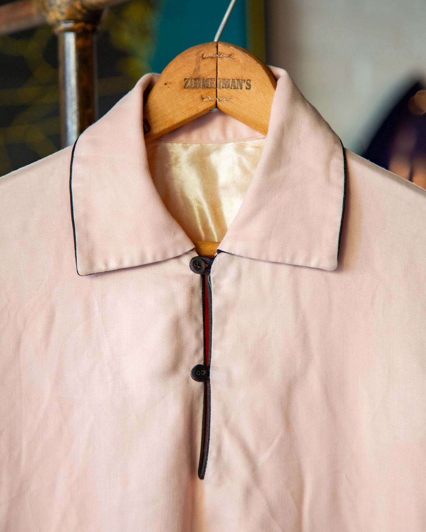 UNKNOWN PINK BLACK PULLOVER SHIRTS 50'S VINTAGE