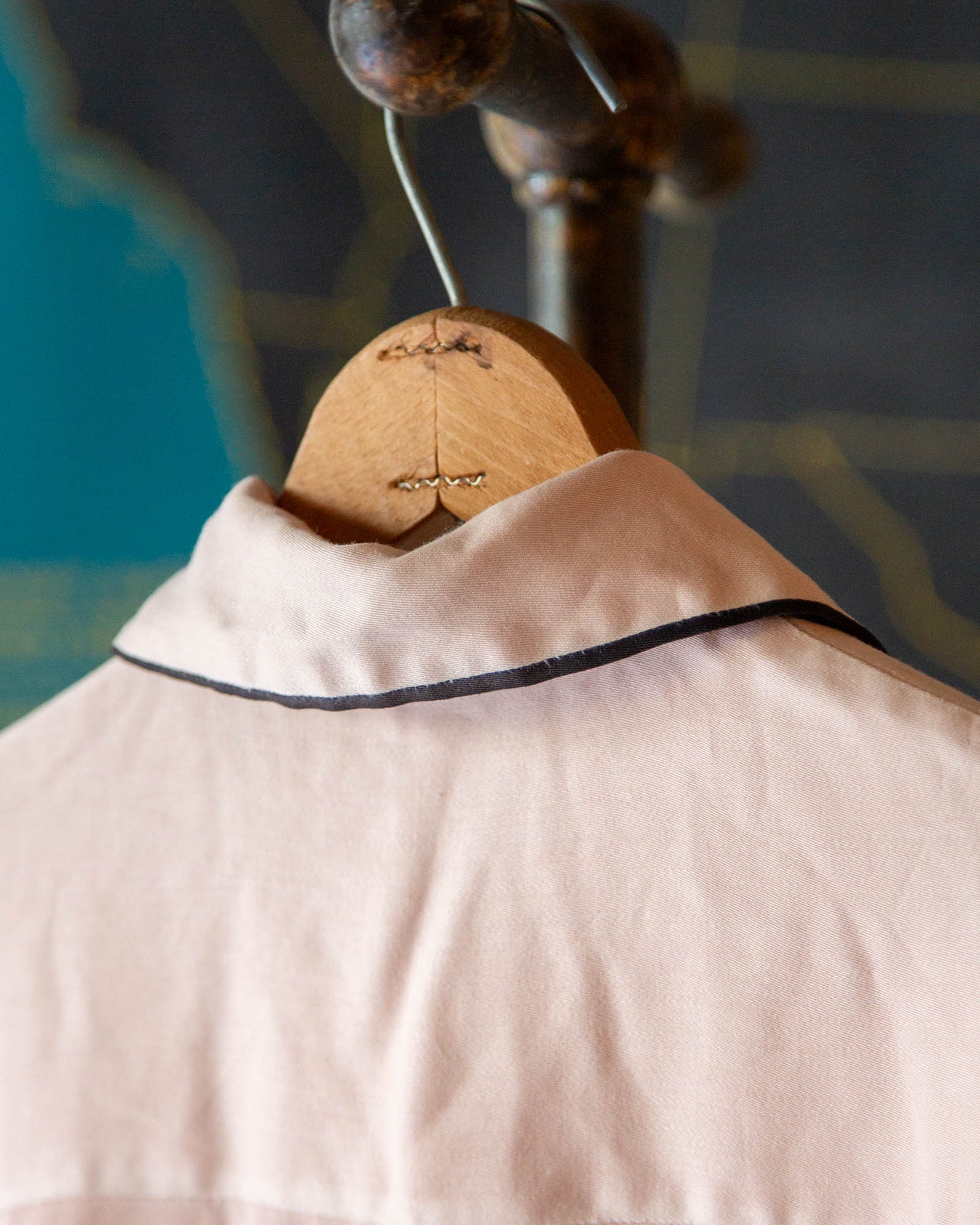 UNKNOWN PINK BLACK PULLOVER SHIRTS 50'S VINTAGE