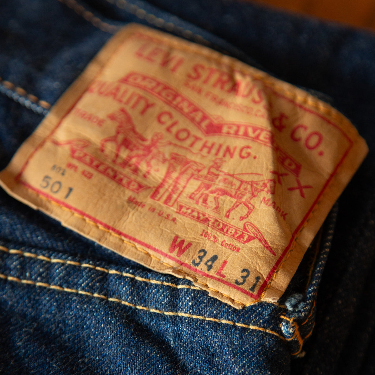 1960's LEVI'S 501 501 BIGE JEANS