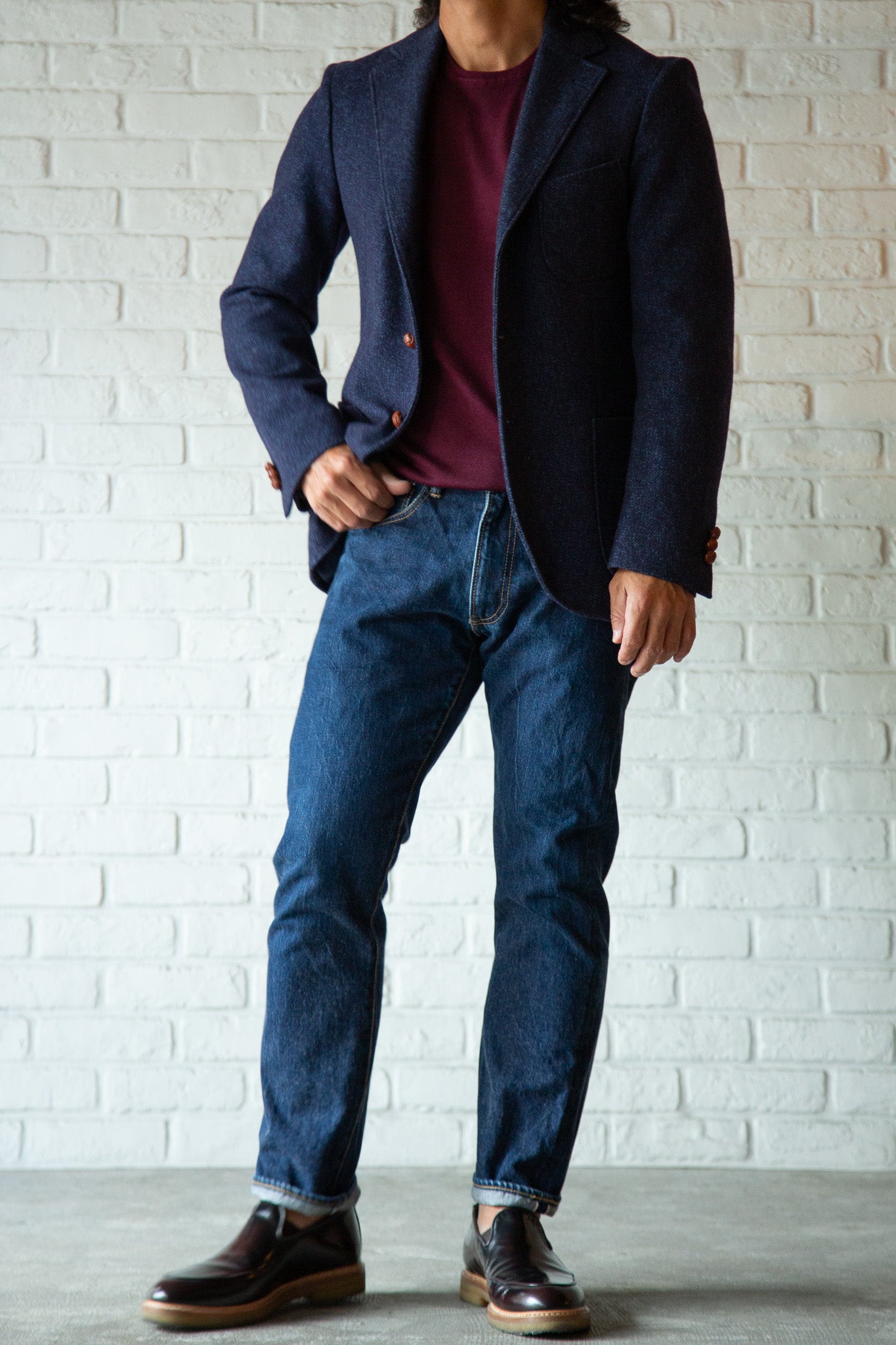 RRL INDIGO TWEED 3B JACKET DEAD STOCK