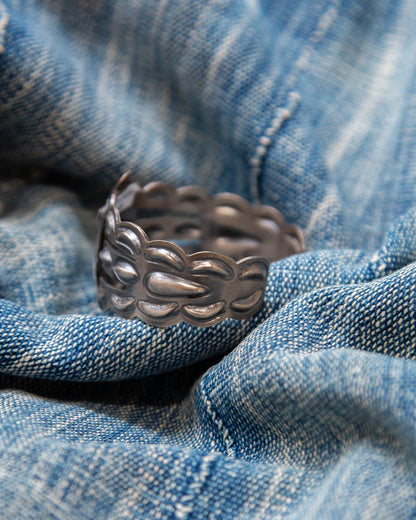 NAVAJO THUNDER BIRD SILVER BANGLE by TIM YAZZIE